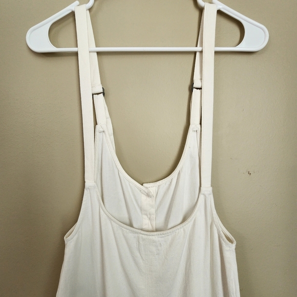 Amuse Society Size S White Button-Down Sleeveless Wide Leg 100% Cotton Overall - Picture 4 of 9